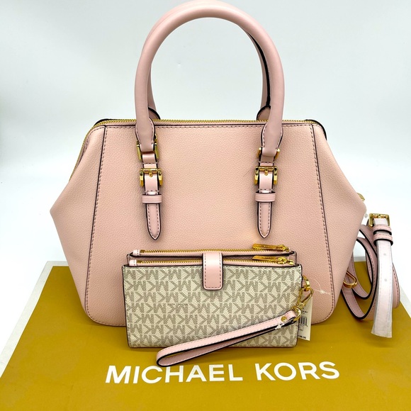 Michael Kors Charlotte Satchel & Double Zip Wallet - Picture 2 of 13